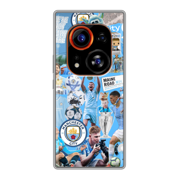 Силиконовый чехол на Tecno Phantom X2 Pro с принтом Man City Манчестер Сити