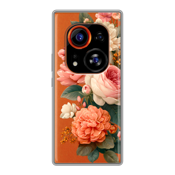 Силиконовый чехол на Tecno Phantom X2 Pro с принтом цветы