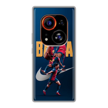 Силиконовый чехол на Tecno Phantom X2 Pro с принтом Барселона Barca Yamal 