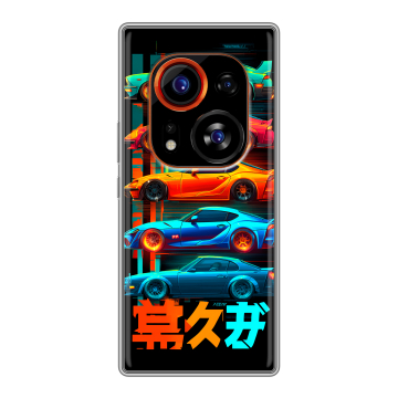 Силиконовый чехол на Tecno Phantom X2 Pro с принтом машины тачки