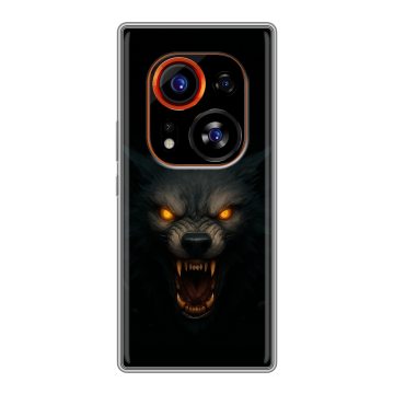 Силиконовый чехол на Tecno Phantom X2 Pro с принтом Волк