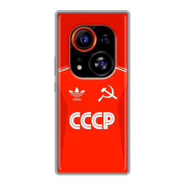 Силиконовый чехол на Tecno Phantom X2 Pro с принтом Флаг Герб СССР