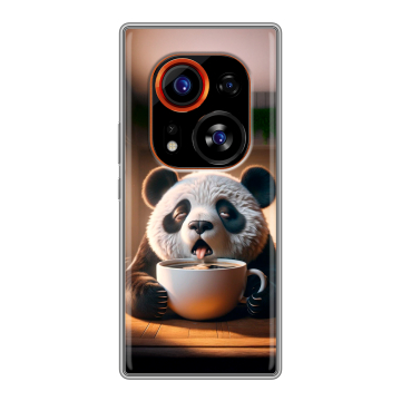 Силиконовый чехол на Tecno Phantom X2 Pro с принтом смешная панда Силиконовый чехол на Tecno Phantom X2 Pro с принтом смешная панда