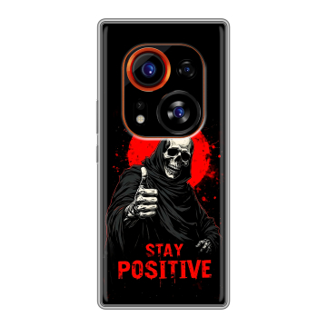 Силиконовый чехол на Tecno Phantom X2 Pro с принтом смешной скелет