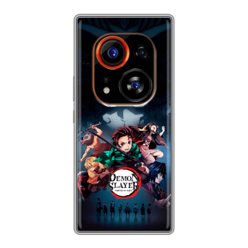 Силиконовый чехол на Tecno Phantom X2 Pro с принтом Demon Slayer Клинок рассекающий демонов Силиконовый чехол на Tecno Phantom X2 Pro с принтом Demon Slayer Клинок рассекающий демонов
