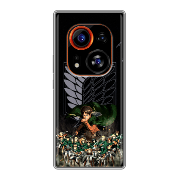 Силиконовый чехол на Tecno Phantom X2 Pro с принтом Атака титанов Силиконовый чехол на Tecno Phantom X2 Pro с принтом Атака титанов