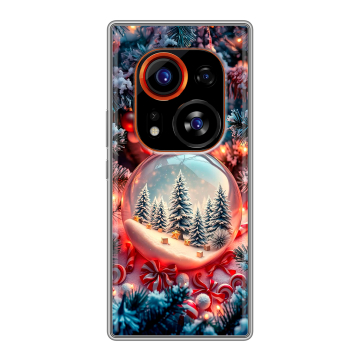 Силиконовый чехол на Tecno Phantom X2 Pro с принтом Новый год