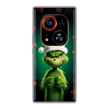 Силиконовый чехол на Tecno Phantom X2 Pro с принтом Гринч Новый год Рождество