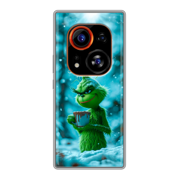 Силиконовый чехол на Tecno Phantom X2 Pro с принтом Новый год гринч