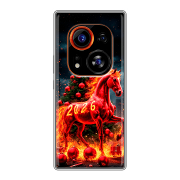 Силиконовый чехол на Tecno Phantom X2 Pro с принтом Новый год