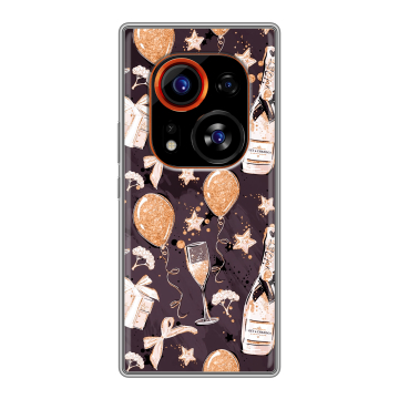 Силиконовый чехол на Tecno Phantom X2 Pro с принтом Новый год