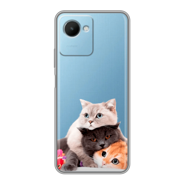 Силиконовый чехол на Realme C30s с принтом Кошки