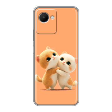 Силиконовый чехол на Realme C30s с принтом Милые котики