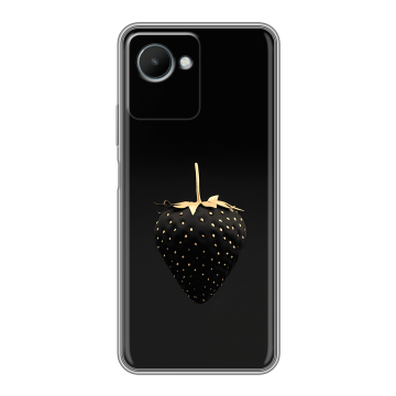 Силиконовый чехол на Realme C30s с принтом Черная клубника