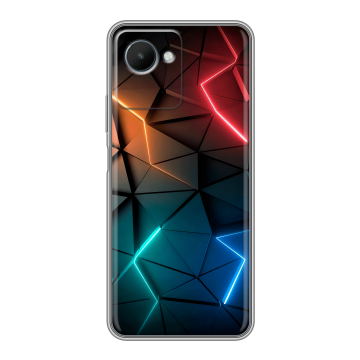 Силиконовый чехол на Realme C30s с принтом Абстракция неон