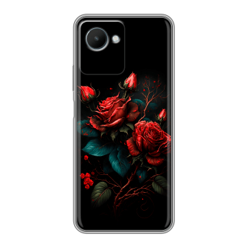 Силиконовый чехол на Realme C30s с принтом Розы красные