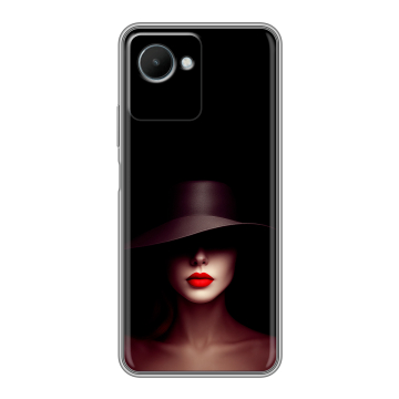Силиконовый чехол на Realme C30s с принтом Девушка в шляпе