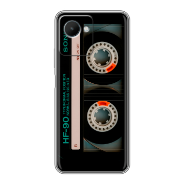 Силиконовый чехол на Realme C30s с принтом Кассета