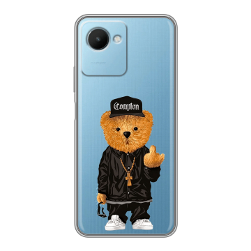 Силиконовый чехол на Realme C30s с принтом Мишка