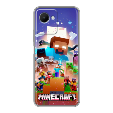 Силиконовый чехол на Realme C30s с принтом Майнкрафт Minecraft Силиконовый чехол на Realme C30s с принтом Майнкрафт Minecraft