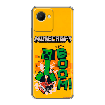 Силиконовый чехол на Realme C30s с принтом Майнкрафт Minecraft