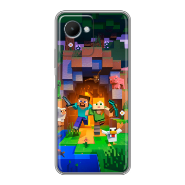 Силиконовый чехол на Realme C30s с принтом Майнкрафт Minecraft Силиконовый чехол на Realme C30s с принтом Майнкрафт Minecraft