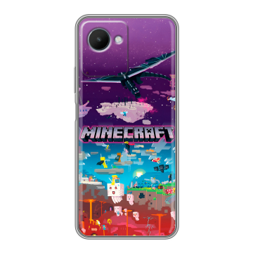 Силиконовый чехол на Realme C30s с принтом Майнкрафт Minecraft