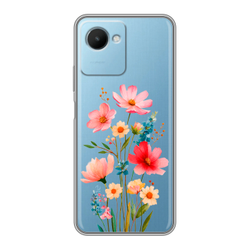 Силиконовый чехол на Realme C30s с принтом Цветы Силиконовый чехол на Realme C30s с принтом Цветы