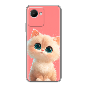 Силиконовый чехол на Realme C30s с принтом Розовый котенок Силиконовый чехол на Realme C30s с принтом Розовый котенок