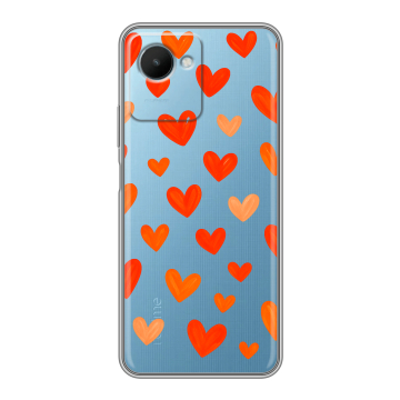 Силиконовый чехол на Realme C30s с принтом Сердечки Силиконовый чехол на Realme C30s с принтом Сердечки