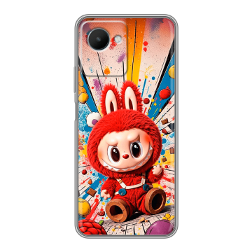 Силиконовый чехол на Realme C30s с принтом Labubu Лабубу