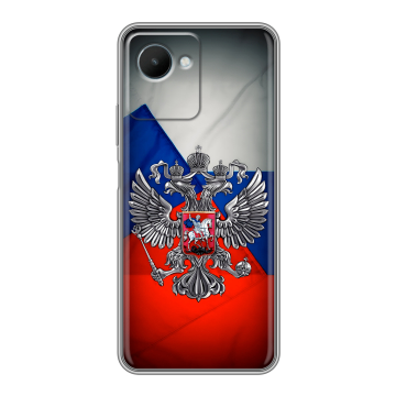 Силиконовый чехол на Realme C30s с принтом Флаг России