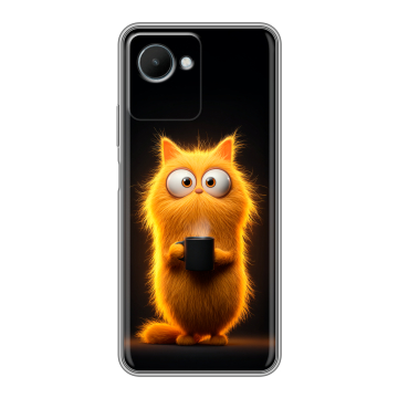 Силиконовый чехол на Realme C30s с принтом Смешной кот