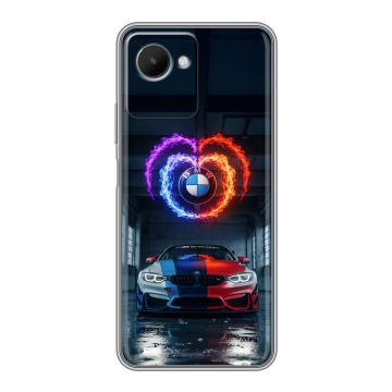 Силиконовый чехол на Realme C30s с принтом BMW БМВ