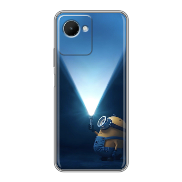 Силиконовый чехол на Realme C30s с принтом Миньоны