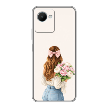 Силиконовый чехол на Realme C30s с принтом женский