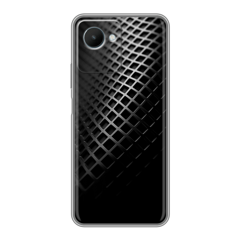 Силиконовый противоударный чехол на Realme C30s с принтом Текстура металла Силиконовый противоударный чехол на Realme C30s с принтом Текстура металла