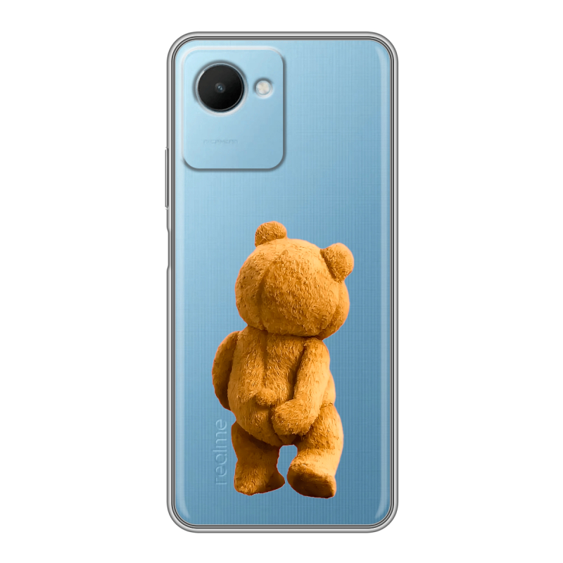 Силиконовый противоударный чехол на Realme C30s с принтом Медведь Силиконовый противоударный чехол на Realme C30s с принтом Медведь