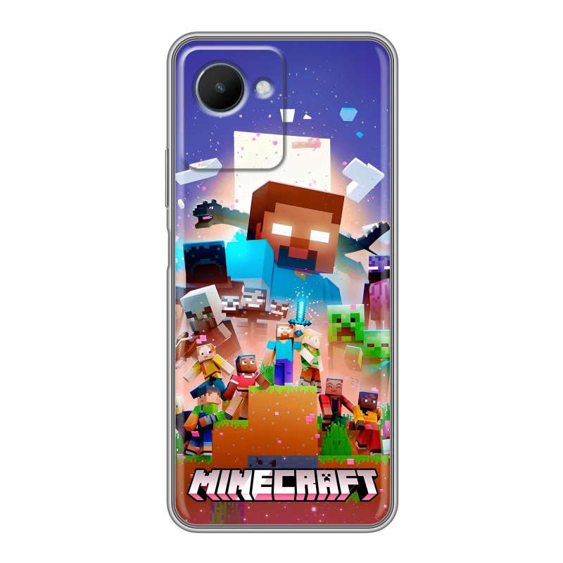 Силиконовый чехол на Realme C30s с принтом Майнкрафт Minecraft Силиконовый чехол на Realme C30s с принтом Майнкрафт Minecraft