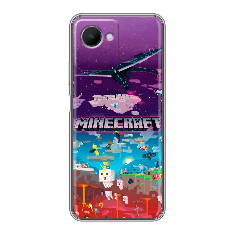 Силиконовый чехол на Realme C30s с принтом Майнкрафт Minecraft Силиконовый чехол на Realme C30s с принтом Майнкрафт Minecraft