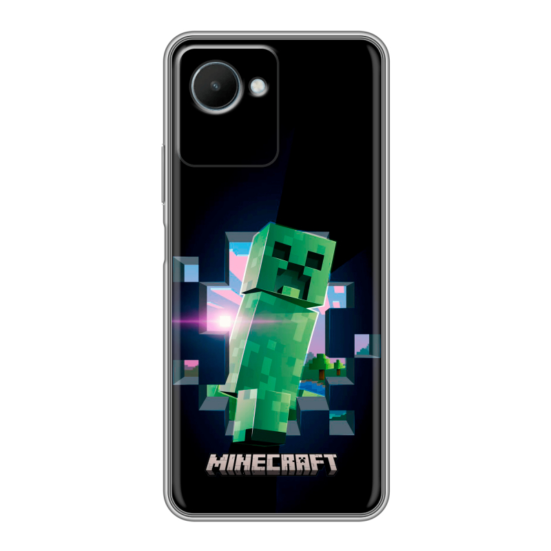 Силиконовый противоударный чехол на Realme C30s с принтом Майнкрафт Minecraft Силиконовый противоударный чехол на Realme C30s с принтом Майнкрафт Minecraft