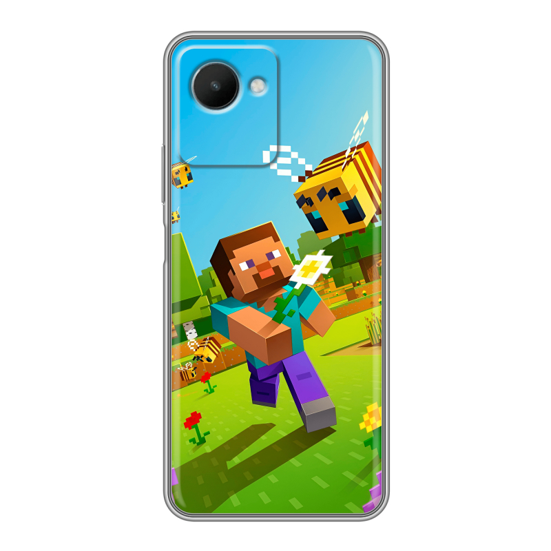 Силиконовый чехол на Realme C30s с принтом Майнкрафт Minecraft Силиконовый чехол на Realme C30s с принтом Майнкрафт Minecraft