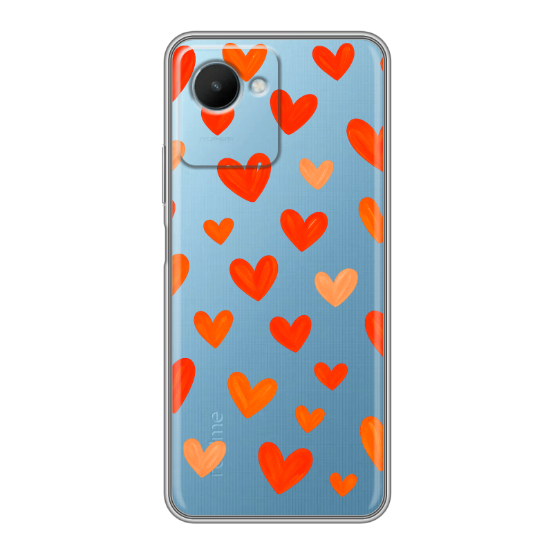 Силиконовый чехол на Realme C30s с принтом Сердечки Силиконовый чехол на Realme C30s с принтом Сердечки