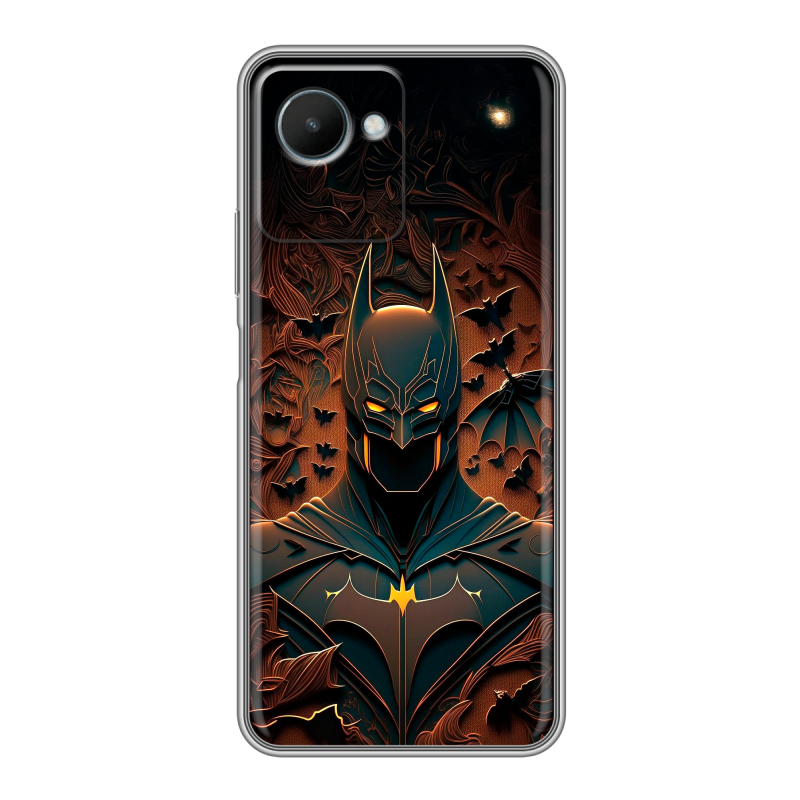 Силиконовый противоударный чехол на Realme C30s с принтом Batman Бэтмен Силиконовый противоударный чехол на Realme C30s с принтом Batman Бэтмен