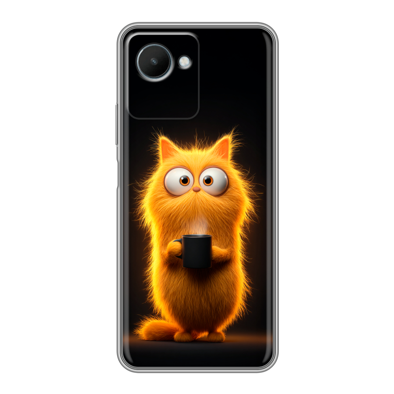 Силиконовый чехол на Realme C30s с принтом Смешной кот Силиконовый чехол на Realme C30s с принтом Смешной кот