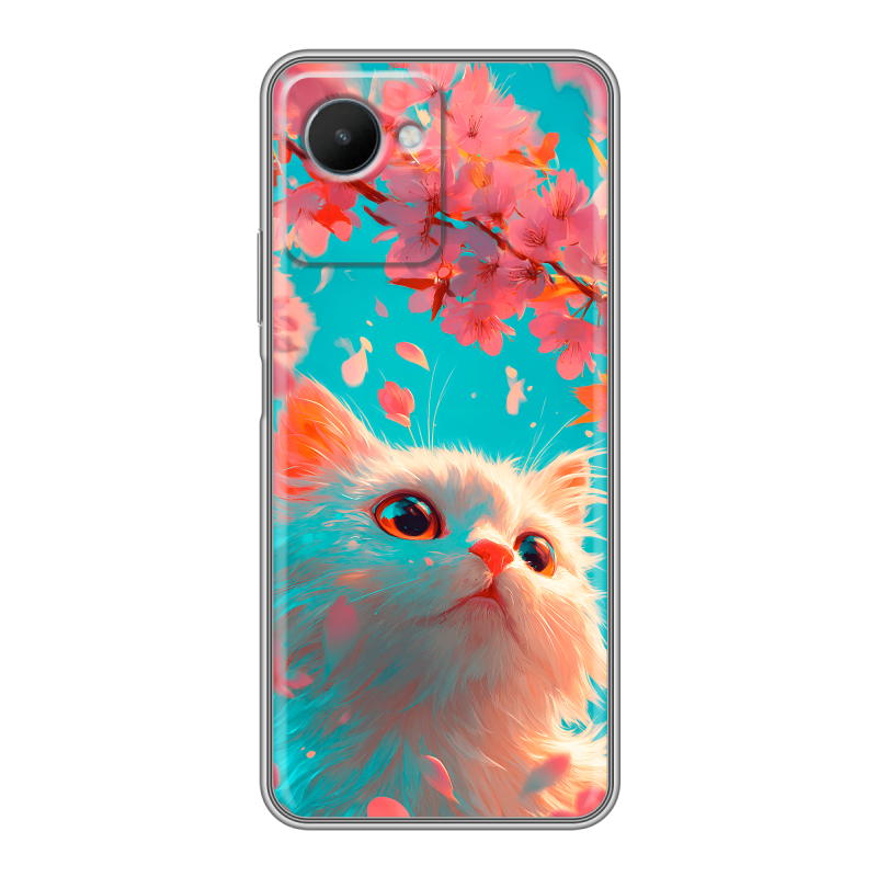 Силиконовый противоударный чехол на Realme C30s с принтом Красивый кот Силиконовый противоударный чехол на Realme C30s с принтом Красивый кот