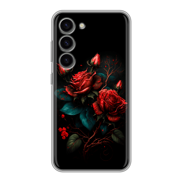 Силиконовый чехол на Samsung Galaxy S23 с принтом Розы красные Силиконовый чехол на Samsung Galaxy S23 с принтом Розы красные