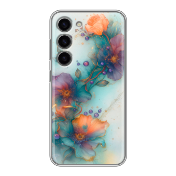 Силиконовый чехол на Samsung Galaxy S23 с принтом Акварельные цветы Силиконовый чехол на Samsung Galaxy S23 с принтом Акварельные цветы