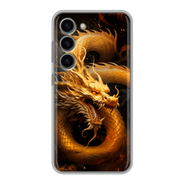 Силиконовый чехол на Samsung Galaxy S23 с принтом Золотой дракон Силиконовый чехол на Samsung Galaxy S23 с принтом Золотой дракон