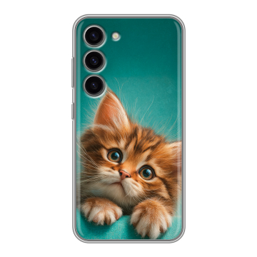 Силиконовый чехол на Samsung Galaxy S23 с принтом котенок Силиконовый чехол на Samsung Galaxy S23 с принтом котенок